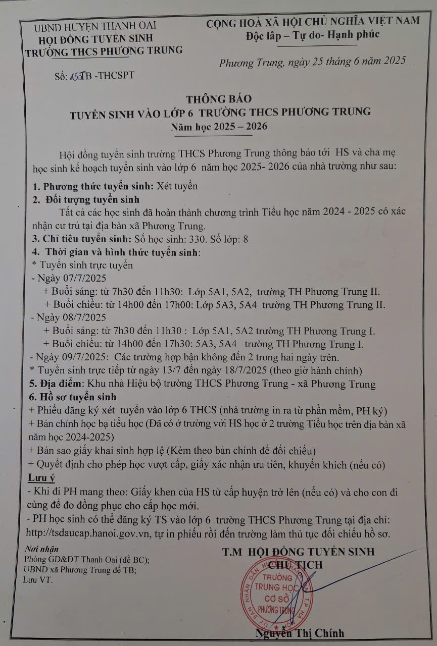 THÔNG BÁO TUYỂN SINH